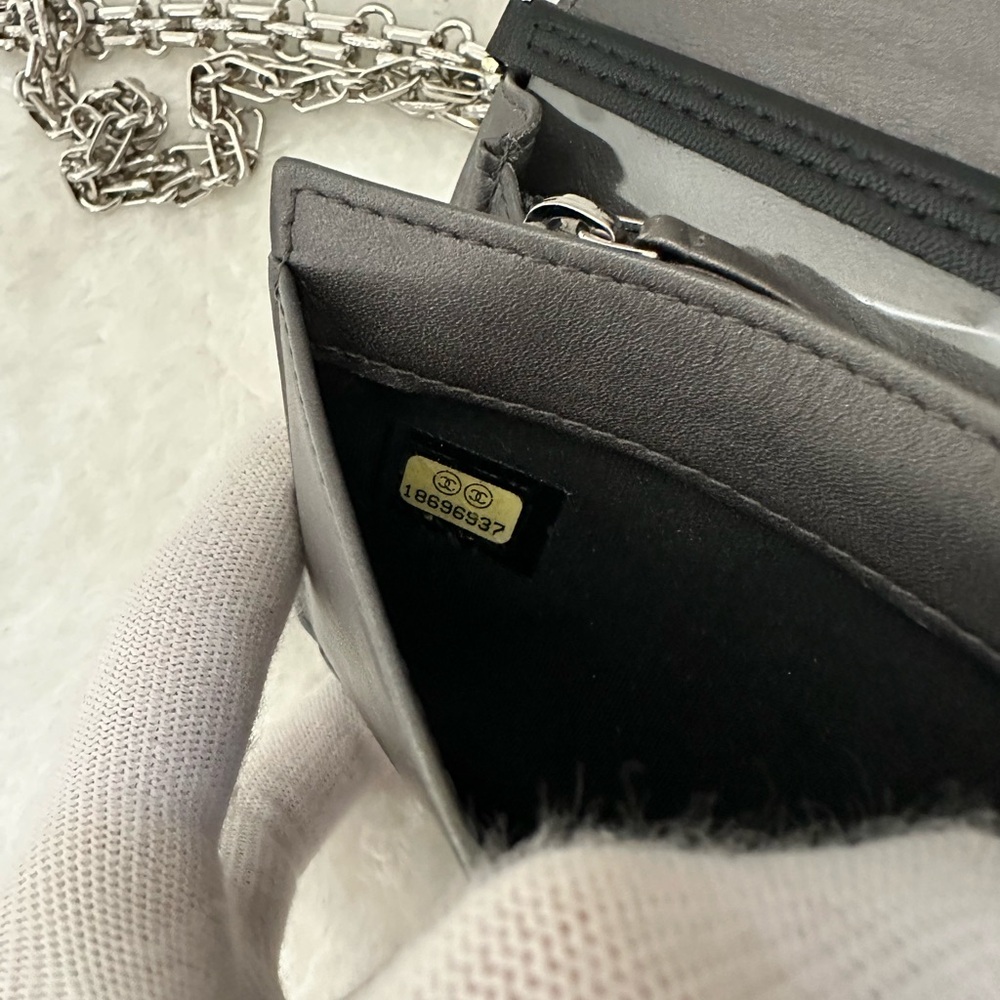 CHANEL Textured Black Crossbody Bag with Silver Chain - Picture 11 of 14